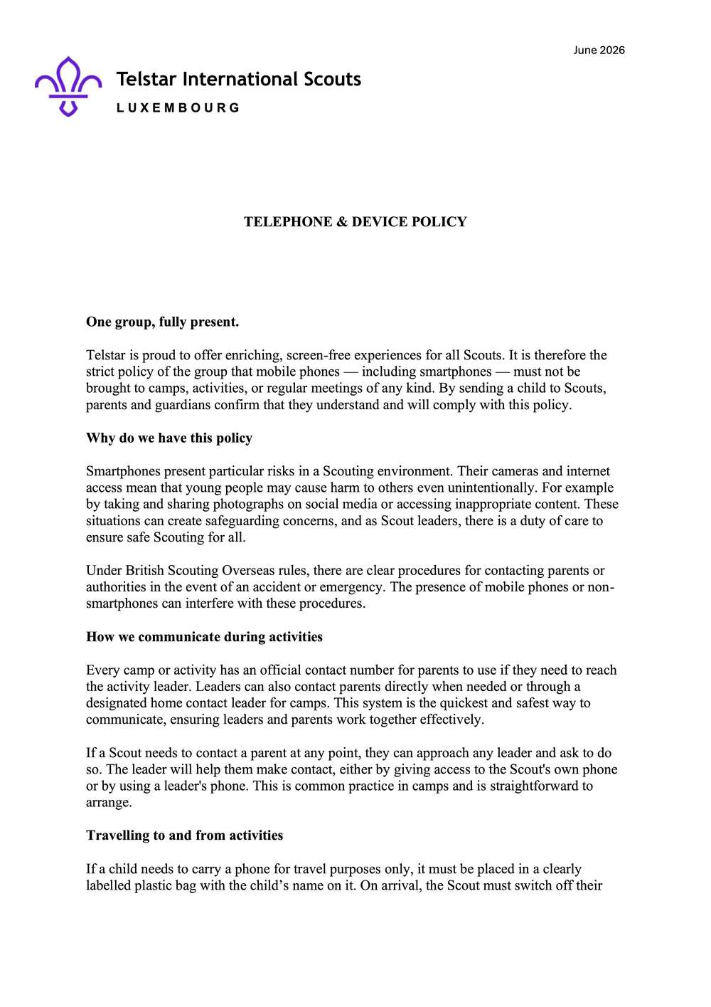 Phone Policy